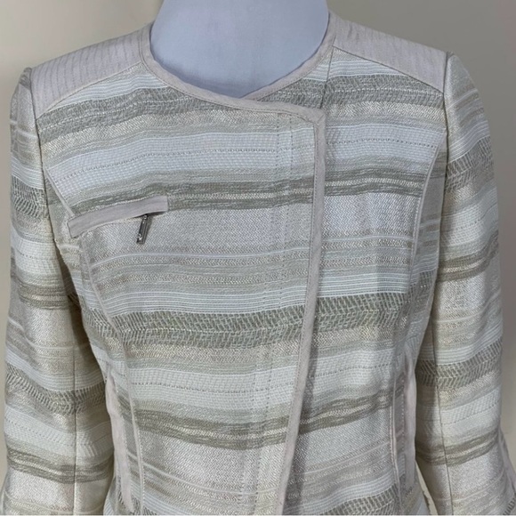 White House Black Market WHBM Asymmetrical Crop Jacket Blazer - Picture 4 of 10